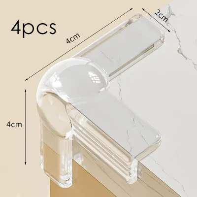 4PCS Baby Safety Silicone Corner Protector with Adhesive Tape - Bed/Furniture/Glass Table Edge Guards