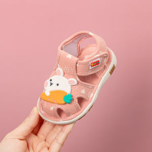 Cute Cartoon Character Non-Slip Toddler Sandals with Sound Soft Sole Prewalk Shoes for Babies