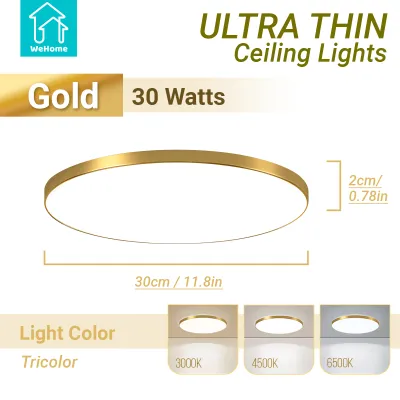 WeHome Ceiling Light 18W/30W/40W/72W Tri Colors Ultra-thin LED Panel Light Indoor Outdoor Waterproof Modern Design Lamp for Living Room Bathroom Balcony