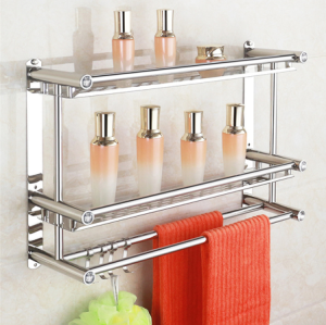 Rak Kamar Mandi Rak dinding kamar mandi stainless minimalis Rak Handuk Gantungan Dinding