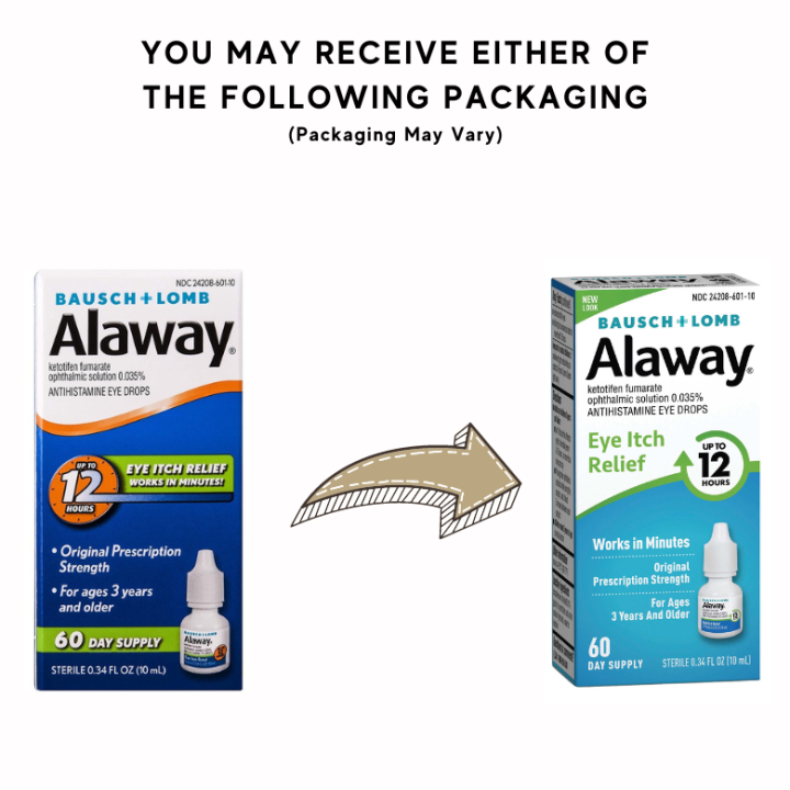 Bausch + Lomb Alaway Eye Itch Relief Drops, 0.34 fl.oz / 10ml NO BOX