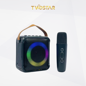 TWOSTAR Mic Speaker Bluetooth Mini Karaoke LED Full Bass