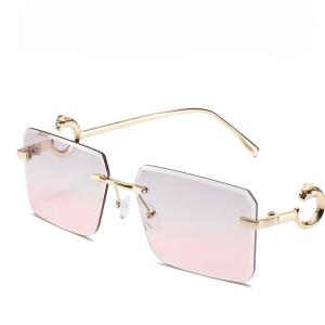 JN IMPRESSION Trendy Mens and Womens Square Frame Cut Edge Sunglasses Fashion Ring Metal Beach Sunglasses
