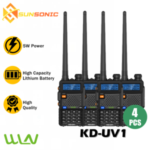 WLN KD-UV1 Dual Band 400-520MHz / 136-174MHz 5W Two-Way Walkie Talkie Radio-SET OF 4
