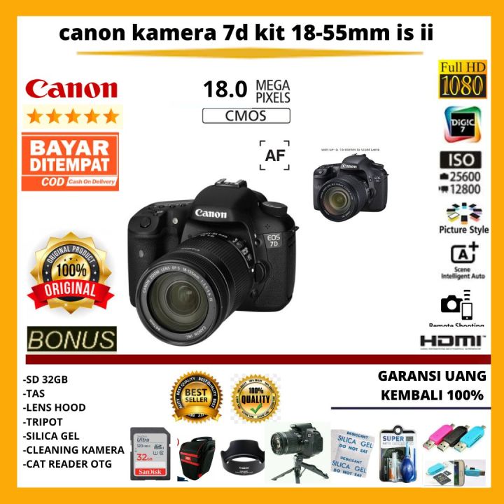 CANON EOS 7D KIT 18-55MM IS II [FREE ACCESORIES KAMERA] | Lazada Indonesia