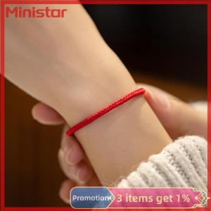 Ministar Hand Woven Size Adjustable DIY Red String Bracelets Adult Child Vintage Lucky Rope Bangles Gift