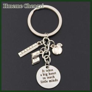 Hmeme Teacher Keychain It Takes A Big Heart To Teach Little Minds Keyring Schoolbag Pendant Decoration Gift