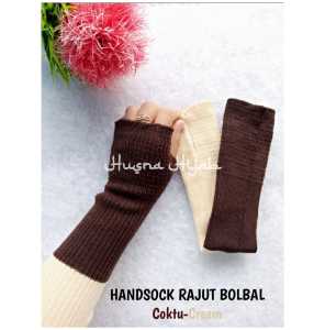 [HUSNA HIJAB] Handsock Rajut Bolbal / MANSET RAJUT / Handsock Bolak Balik