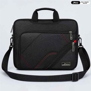 Cặp Xách Công Sở Nam Đựng Laptop Thiết Kế Công Sở Hiện Đại Nhiều Ngăn Tiện Dụng Màu Đen Phối Chỉ Đỏ Sang Trọng Đi Làm Đi Học – Mã XB4103