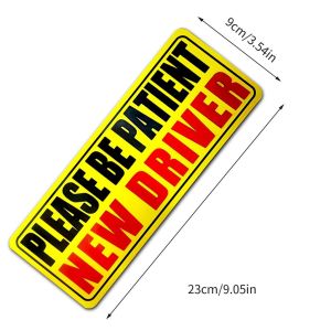 Magnetic New Driver Safety Warning Sticker Waterproof Reflective Removable Student Driver Decal Sign