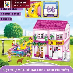 Đồ Chơi Lắp Ráp Mô Hình Nhà Biệt Thự Gia Đình Hiện Đại Summer Villa Lâu Đài To Xinh Cho Bé Từ 5 Tuổi