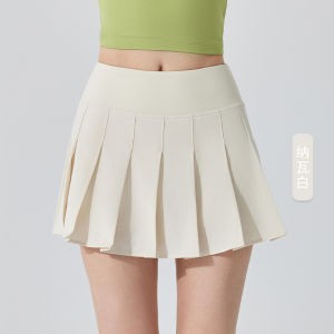 กระโปรงเทนนิสกอล์ฟทรงเอไลน์สำหรับผู้หญิงใหม่กระโปรงกีฬาวิ่งกางเกงขาสั้นและกระเป๋าด้านใน