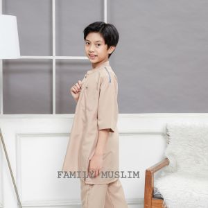 Setelan koko muslim anak 7-14 tahun lengan pendek baju muslim laki laki koko kurta  katun premium