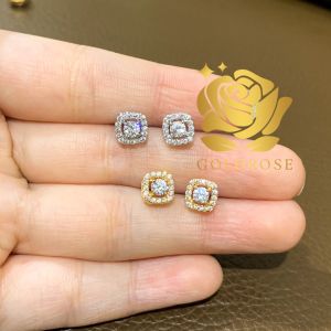 Anting Titanium Square Lapis Emas 18k ANTI KARAT perhiasan crystal swarovski giwang mewah earrings