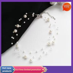 Graceful French Style Light Luxury Elegant Niche Design Multi-layer Pendant Necklace Fashion Women Sweet Jewelry Accessories Gift