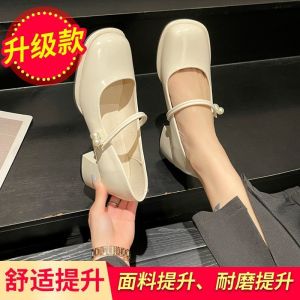 Free Shipping WomenS High-Heeled Shoes Chunky Heel Style New Spring Collection Small Leather Shoes Perfect For Pairing With Dresses