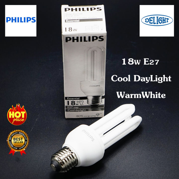 PHILIPS หลอดไฟ LED ฟิลิปส์ LED18W E27 หลอดตะเกียบ PHILIPS ESSENTIAL ...