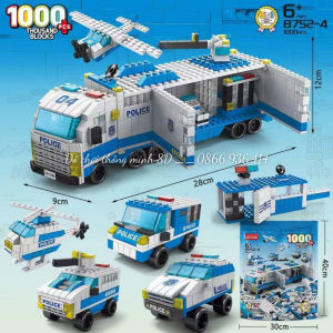 Mô hình lego xe cảnh sát 1000pcs chiến đấu cơ trực thăng - Qùa tặng bé trai đồ chơi lego phát triển tư duy sáng tạo