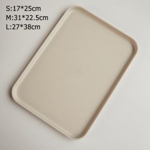 ถาดฟางข้าวสาลี ins สีเบจ เกรดอาหาร ปลอดภัยสุขอนามัย ทนทาน ดีไซน์สวยงาม 27*38CM สำหรับใส่อาหาร/ผลไม้/ขนมทานเล่น มีน้ำหนักเบา พกพาสะดวก ของตกแต่งห้อง/โต๊ะทำงาน