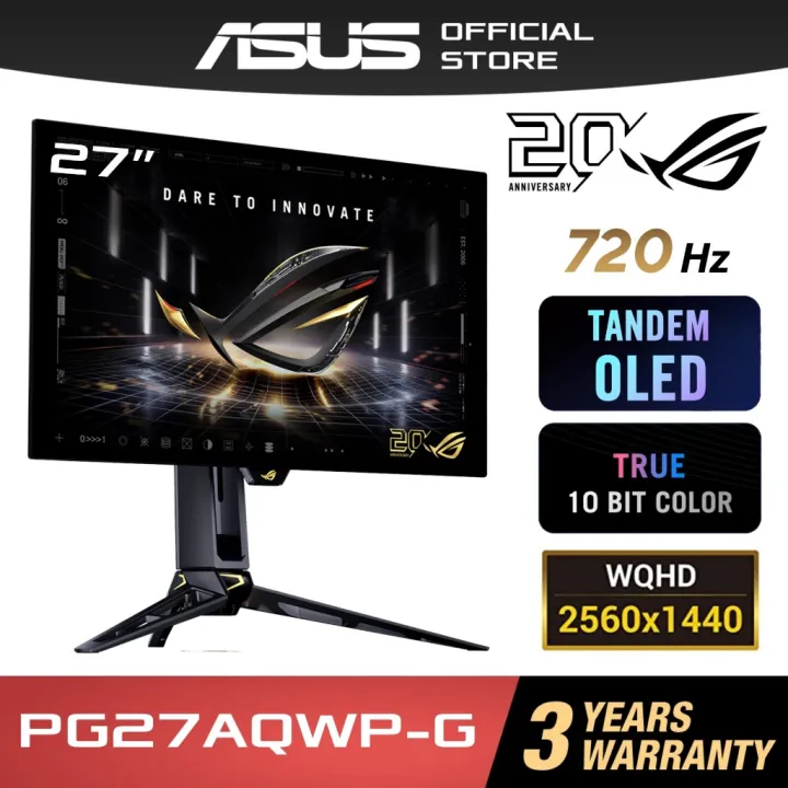 ROG PG27AQWP-G EDITION 20 ROG 20th Anniversary Gaming Monitor up to 720Hz QHD Limited Edition