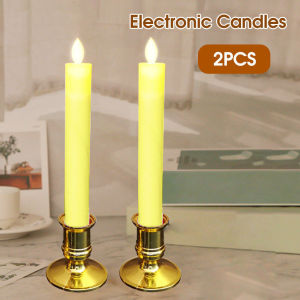 Vimite 2PCS LED Electric Candle Lights Flameless Christmas Prayer Candle Lights Window Candle Lights Use Home Indoor Table Decoration Buddha Festival Celebration