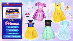LIMIROLER Princess Dress Up Clothes for Little Girl Role Play Costume Gift Set Princess Dress Up Toys for Toddler Girls