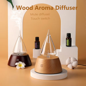 Two-stage spray Negative ion Scent diffuser Touch Glass wood essential oil aromatherapy diffuserair purifier