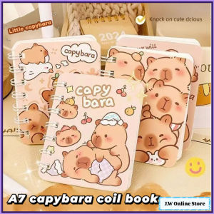 A7 Cartoon book Capybara coil book pocket book horizontal line notebook cute mini portable notepad