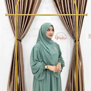 Luna Set Syari Pasmina Oval gamis syari Wanita Bahan Crincle Airflow