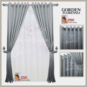 Gorden Jendela Minimalis Blackout Import Hordeng Pintu Aesthetic Tirai Pembatas Ruang Tamu Gordyn Smokring Florensia