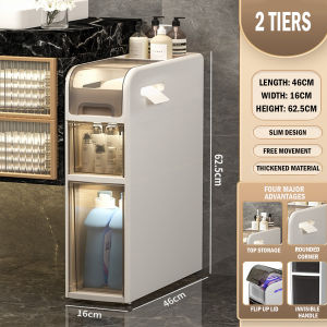 Bathroom Slim Storage Cabinet Space-saving Slim Design Storage Rack Multi-functional Bathroom Slim Rack Local Stock