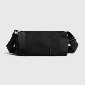 ALO Women Rectangular Nylon Crossbody Bag Multi Pocket Adjustable Wide Strap Casual Sling Bag