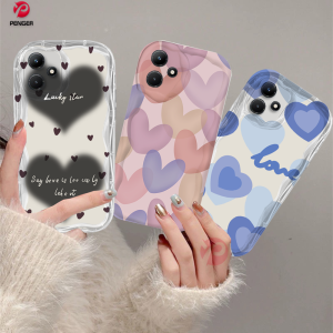 (Lokal Ready) PENGER Casing hp Infinix Hot 30i Note 12 G96 Hot 12 Play 11 Play 9 Play 10 Play Smart 5 Smart 6  Smart 7 Hot 20S Art Watercolour 3D Wavy Curved Edge Love Heart Case
