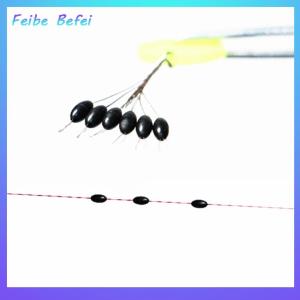 [Feibe Befei] Fishing Rod Rubber Space Beans Fishing Goods Black Rubber Oval Stopper Fishing F