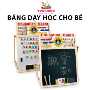 Bảng ghép Số Và Chữ Cái 2 Mặt Nam Châm Bằng Gỗ Education Board Bảng 2 Mặt Tặng Kèm Bộ Chữ + Số - YOOKIDDO