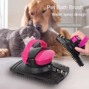 ER52858 Adjustable Straps Harness Spray Brush Plastic Horse Care Horse Bath Massage Brush Multipurpose Sprayable Dog Beauty Brush for Pets