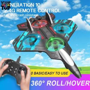 YOUSHI TOP airplane toys for kids boy RC Airplane Foam Fighter Jet Gravity Sensing Remote Control Glider Rechargeable RC Hobby Plane for Kids Children