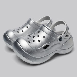 [Free Shipping] New EVA Design Height-Increasing Celebrity-Style Beach Sandals Thick-Soled Clogs WomenS High Heels