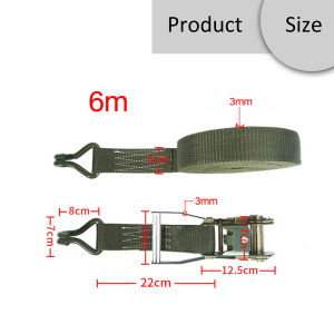 สายรัดโพลีเอสเตอร์ 6 เมตร สายรัดรถบรรทุก สเตย์รัดของ สายรัดสินค้า สายรัดมอไซด์ สายรัดรถ สายรัดก๊อกแก๊ก รัดของ