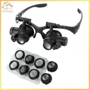 10X/15X/20X/25X Lens Observation Head Wearing Magnifier Glasses Loupes with LED