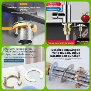Alat Penguat Keran Dapur dan Kamar Mandi untuk Mencegah Keran Longgar Pengikat Mur Universal Pemasangan Sederhana + Tidak Perlu Pembongkaran