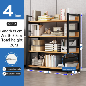 6 Tier Book Shelf Buku Rak Wooden Rack Home Office Metal Frame Shelf Display Bookcase Shelves Corner Bookcase Multipurpose Buku Rak 书架/置物架