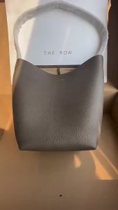 Lựa Chọn Nghiêm Ngặt The Row Túi xô da thật vân vải thiều dung tích lớn dùng đi làm tote Túi tote xách tay đeo vai