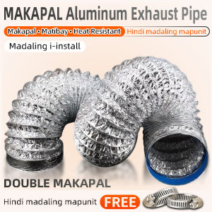 Makapal Aluminum Exhaust Pipe Heat Resistant Flexible Vent Hose Double Thick Air Duct with FreeClamp
