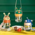Botol Minum Anak Tutup Sedotan Tali Panjang BPA Free Botol Minum Anak Sekolah Karakter Tanduk Lucu. 