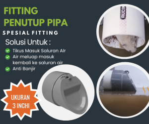 Penutup Pipa Pembuangan Saluran Air Cegah Hewan Masuk Ukuran 3 Inchi