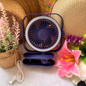 🌀พัดลมตั้งโต๊ะ มีตัวหนีบใช้หนีบกับขอบโต๊ะได้ ปรับหมุนได้360° มีไฟ💡 ปรับระดับความแรงลมได้🌀