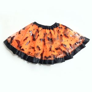 APOD ฮาโลวีนใหม่สาวกระโปรงตูตูพิมพ์ตาข่ายฟักทองกระโปรงค้างคาวยุโรปและอเมริกาเด็กกระโปรงสั้นขายส่ง