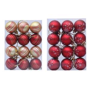 Plastic Holiday Decorations Handcrafted Painted Christmas Hanging Balls with Elegant Gift Box Party Supplies