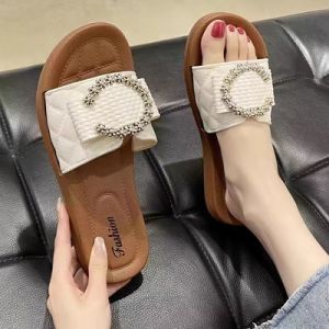 Free Shipping WomenS Summer Outdoor Sandals 2026 New Style Fashionable And Versatile With A Polka Dot Pattern Non-Slip Durable And Flat Sole Perfect For The Beach